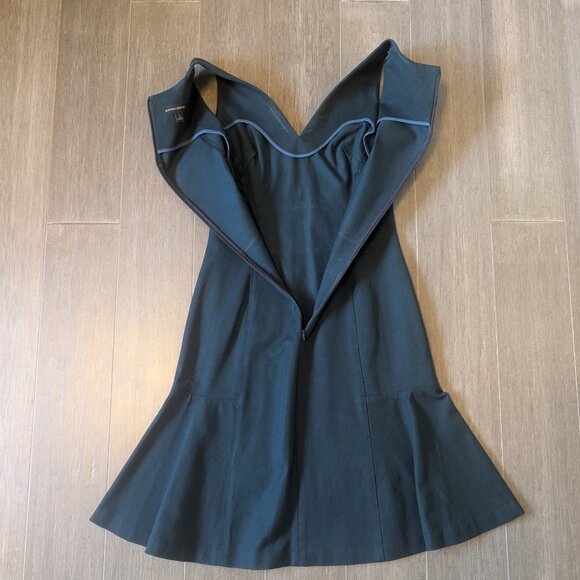 Banana Republic, Fit & Flair Dress, V Neck Sleeveless, Hunter Green, Sz 2 - Picture 9 of 12